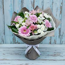 Букет цветов из:  Герберы, Альстромерии и Хризантемы в Билибино