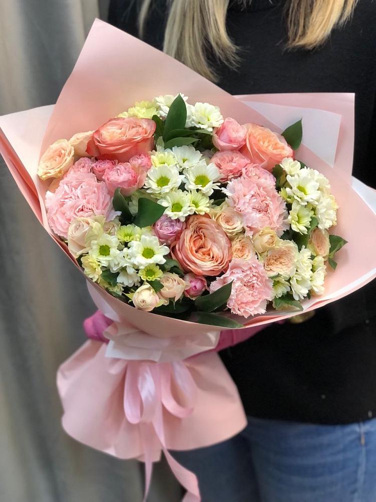 Букет цветов из: Гвоздики, Розы и Хризантемы в Билибино