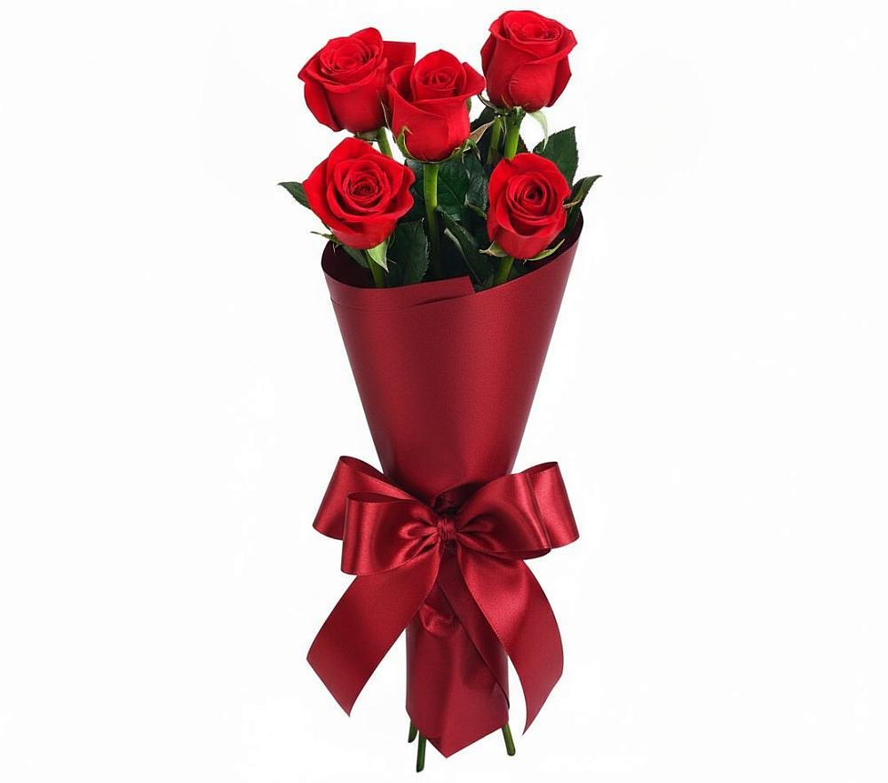 Букет 5 Красных роз Эдлесс Лав в Билибино