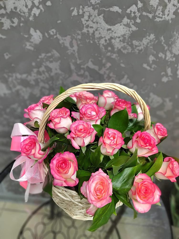 Цветочная композиция из Розы в корзине в Билибино