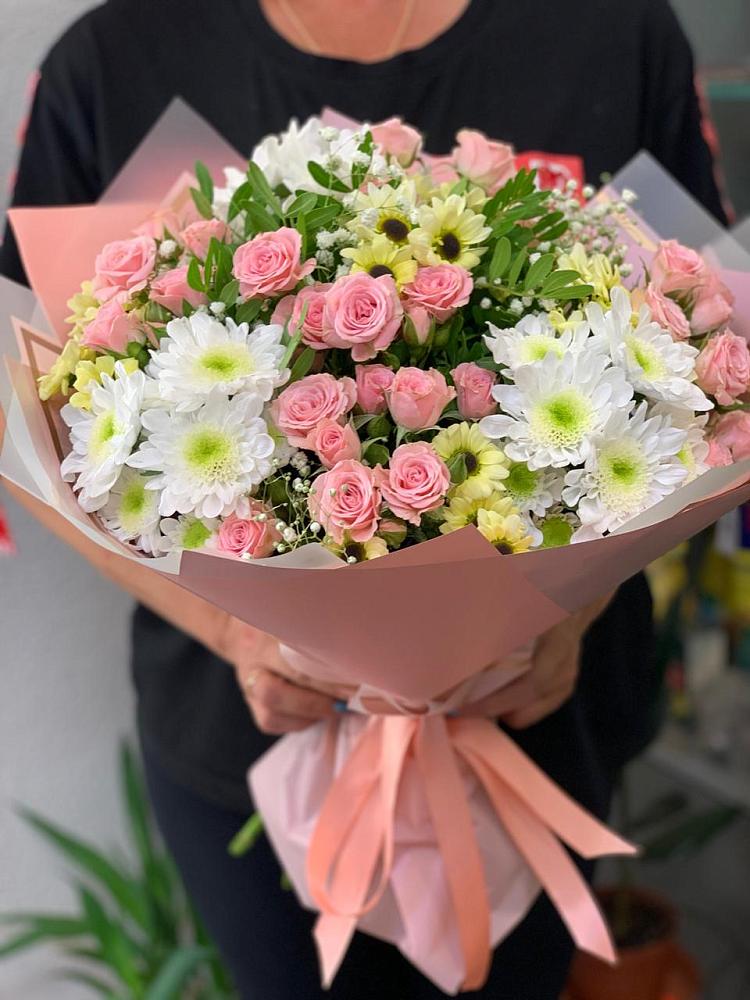 Букет цветов из: Розы и Хризантемы в Билибино