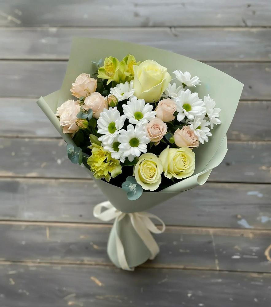 Букет цветов из: Альстромерии, Розы и Хризантемы в Билибино