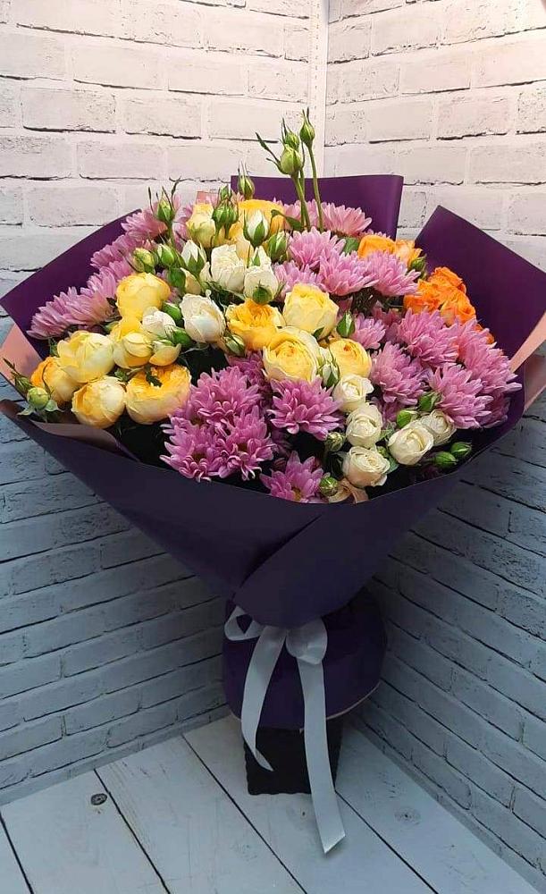 Букет цветов из: Хризантемы и Розы в Билибино