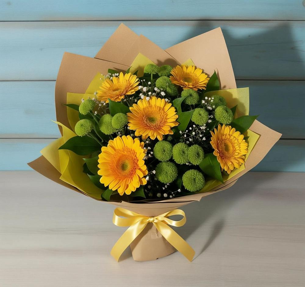 Букет цветов из: Герберы и Хризантемы в Билибино