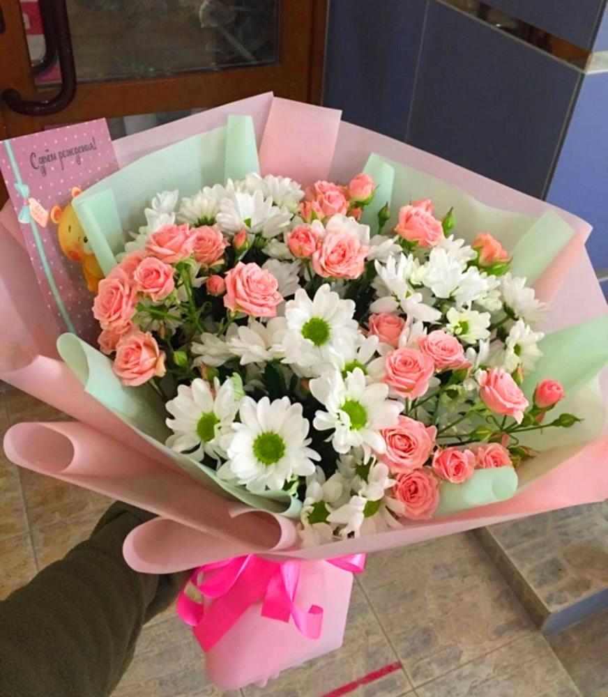 Букет цветов из: Розы и Хризантемы в Билибино