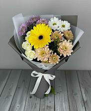 Букет цветов из:  Розы, Герберы и Хризантемы #REPLACE_PRED# Билибино