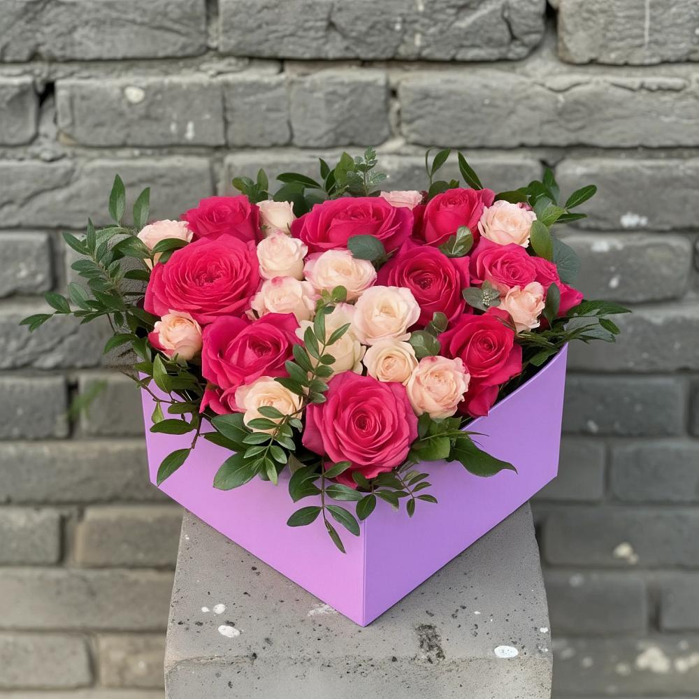 Цветочная композиция из Розы в коробке в Билибино