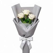 Букет 3 белые розы в Билибино