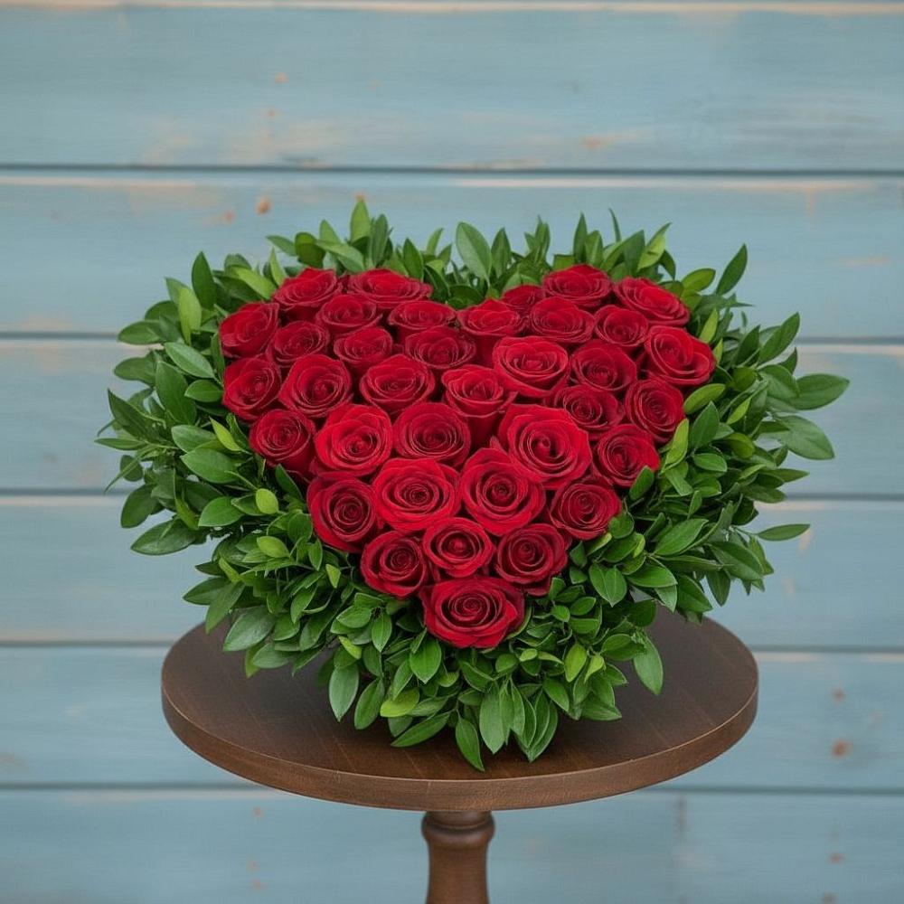 Цветочная композиция из Розы в виде сердца в Билибино