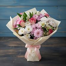 Букет цветов из:  Хризантемы, Альстромерии и Розы в Билибино