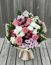 Букет цветов из:  Альстромерии, Гвоздики, Розы и Хризантемы #REPLACE_PRED# Билибино