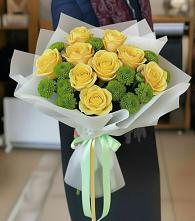 Букет цветов из:  Хризантемы и Розы в Билибино