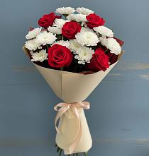 Букет цветов из:  Розы и Хризантемы в Билибино