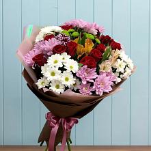 Букет цветов из:  Розы, Хризантемы и Альстромерии в Билибино