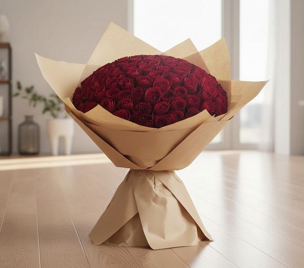 Букет 101 Красная роза в Билибино