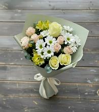 Букет цветов из:  Альстромерии, Розы и Хризантемы в Билибино