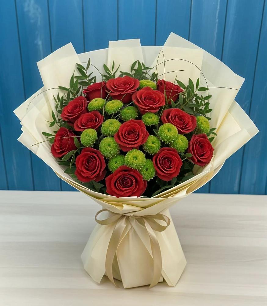 Букет цветов из: Розы и Хризантемы в Билибино