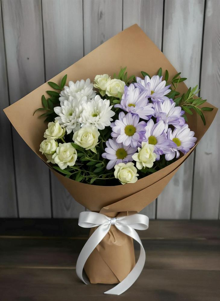 Букет цветов из: Хризантемы и Розы в Билибино