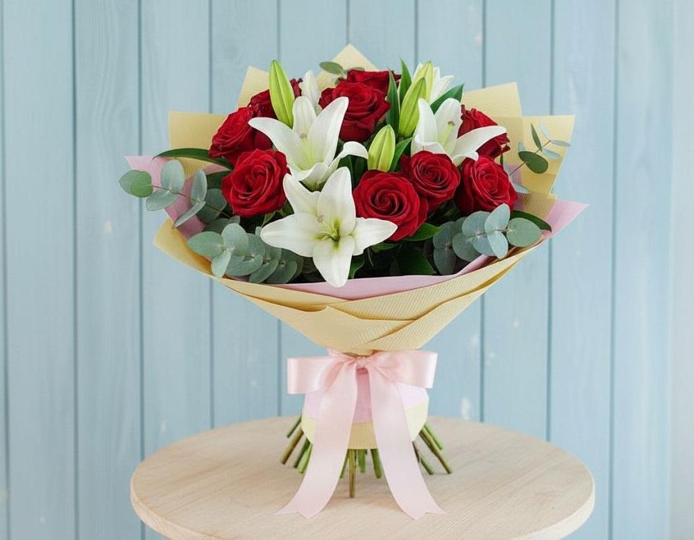 Букет цветов из: Лилии и Розы в Билибино